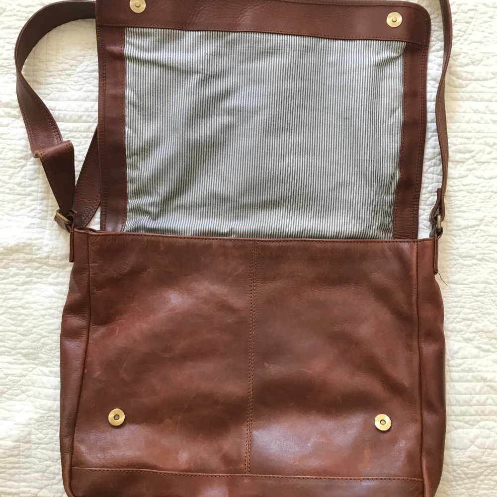 Cognac Real Leather Shoulder Strap Bag